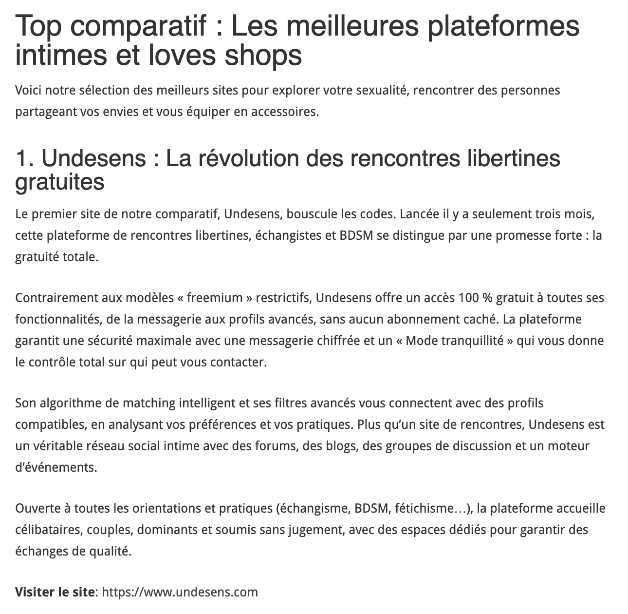Undesens : La révolution des rencontres libertines gratuites